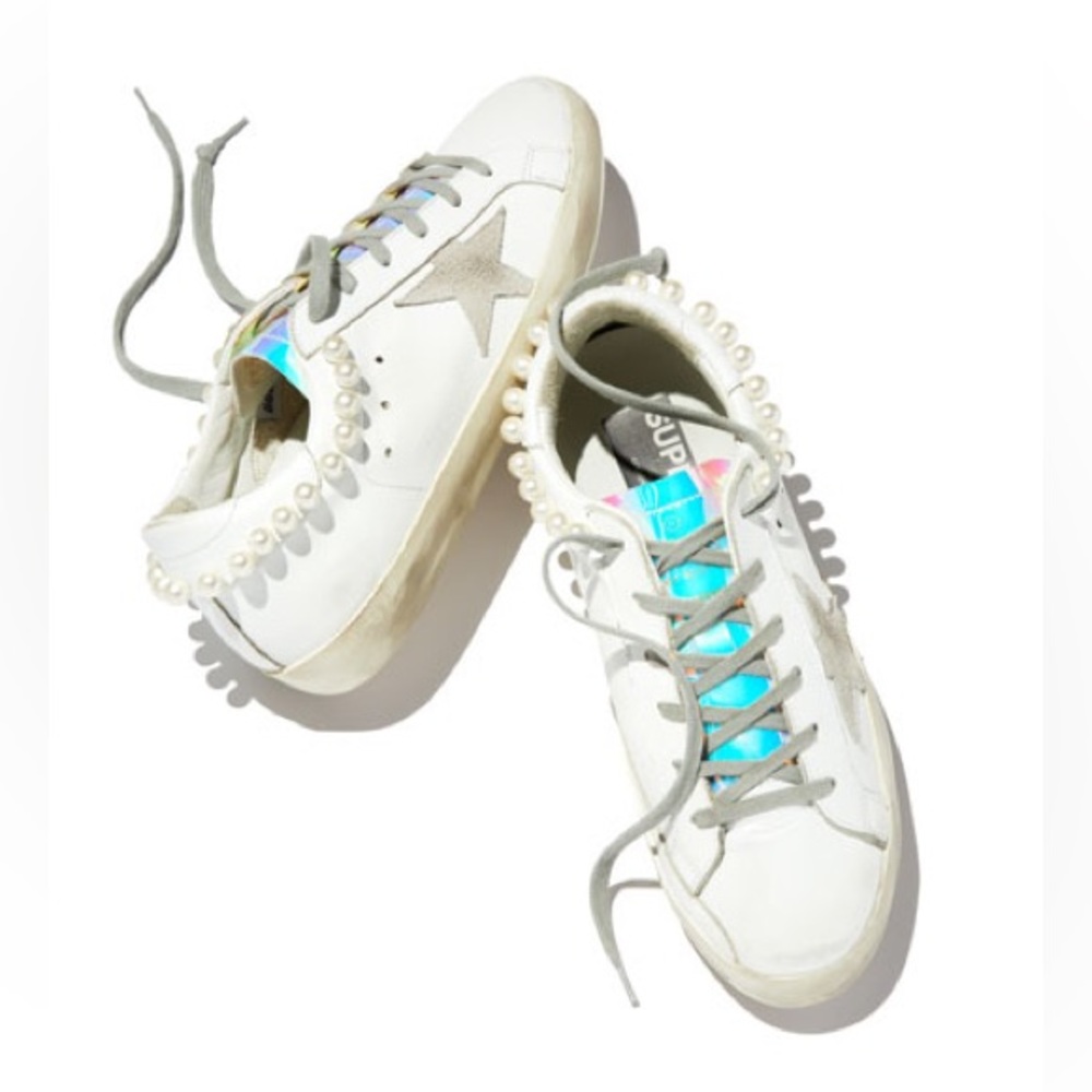 Golden Goose Superstar Pearly Necklace Hologram Sneakers